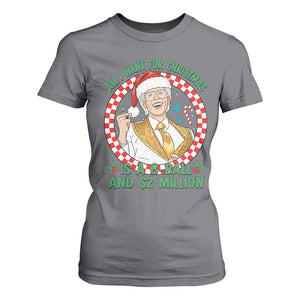 Funny Christmas Wish Billy Meme T Shirt For Women A 8 Ball and 2 Million Dollars Baby Uncle Santa Hat TS02 Charcoal Print Your Wear