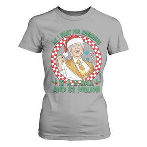 Funny Christmas Wish Billy Meme T Shirt For Women A 8 Ball and 2 Million Dollars Baby Uncle Santa Hat TS02 Sport Gray Print Your Wear