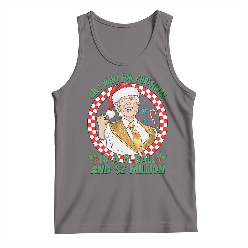 Funny Christmas Wish Billy Meme Tank Top A 8 Ball and 2 Million Dollars Baby Uncle Santa Hat TS02 Deep Heather Print Your Wear
