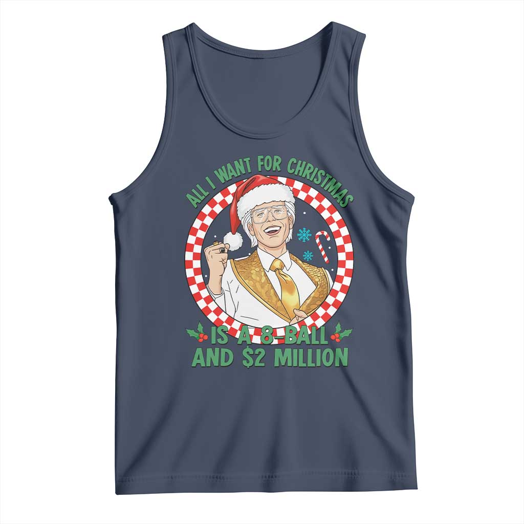Funny Christmas Wish Billy Meme Tank Top A 8 Ball and 2 Million Dollars Baby Uncle Santa Hat TS02 Navy Print Your Wear