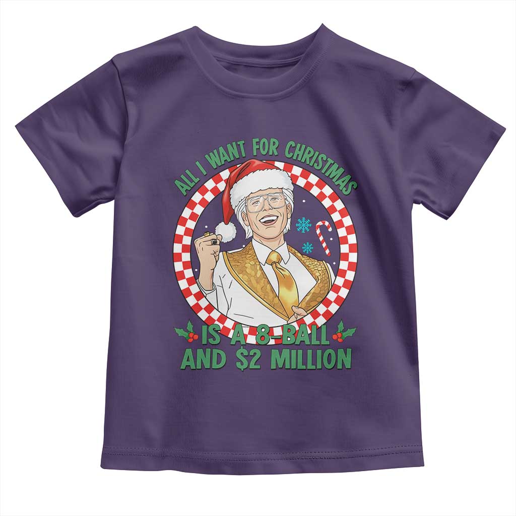 Funny Christmas Wish Billy Meme Toddler T Shirt A 8 Ball and 2 Million Dollars Baby Uncle Santa Hat TS02 Purple Print Your Wear