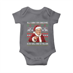 Funny Christmas Wish Billy Meme Baby Onesie A 8 Ball and 2 Million Dollars Baby Uncle Cosplay Santa TS02 Charcoal Print Your Wear