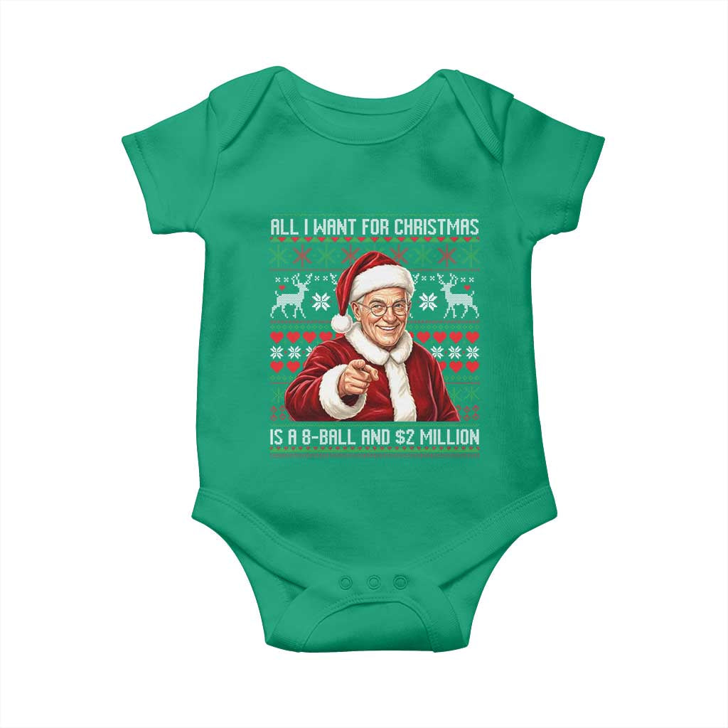 Funny Christmas Wish Billy Meme Baby Onesie A 8 Ball and 2 Million Dollars Baby Uncle Cosplay Santa TS02 Irish Green Print Your Wear