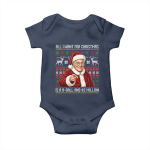 Funny Christmas Wish Billy Meme Baby Onesie A 8 Ball and 2 Million Dollars Baby Uncle Cosplay Santa TS02 Navy Print Your Wear