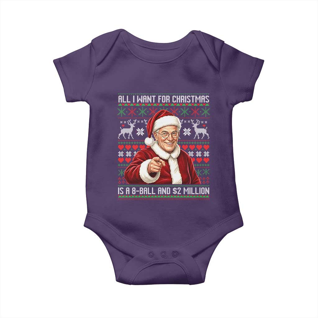 Funny Christmas Wish Billy Meme Baby Onesie A 8 Ball and 2 Million Dollars Baby Uncle Cosplay Santa TS02 Purple Print Your Wear