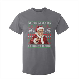 Funny Christmas Wish Billy Meme T Shirt For Kid A 8 Ball and 2 Million Dollars Baby Uncle Cosplay Santa TS02 Charcoal Print Your Wear