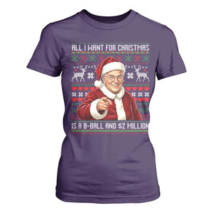 Funny Christmas Wish Billy Meme T Shirt For Women A 8 Ball and 2 Million Dollars Baby Uncle Cosplay Santa TS02 Purple Print Your Wear