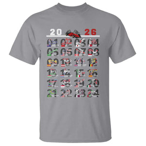 2026 Car Racing Circuit T Shirt International Race Track Schedule Graphic with Flags TS02 Sport Gray Print Your Wear