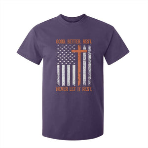 Good Better Best American Flag T Shirt For Kid Inspirational Motivational Christian Faith Cross TS02 Purple Print Your Wear