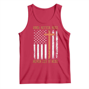 Good Better Best American Flag Tank Top Inspirational Motivational Christian Faith Cross TS02 Red Print Your Wear