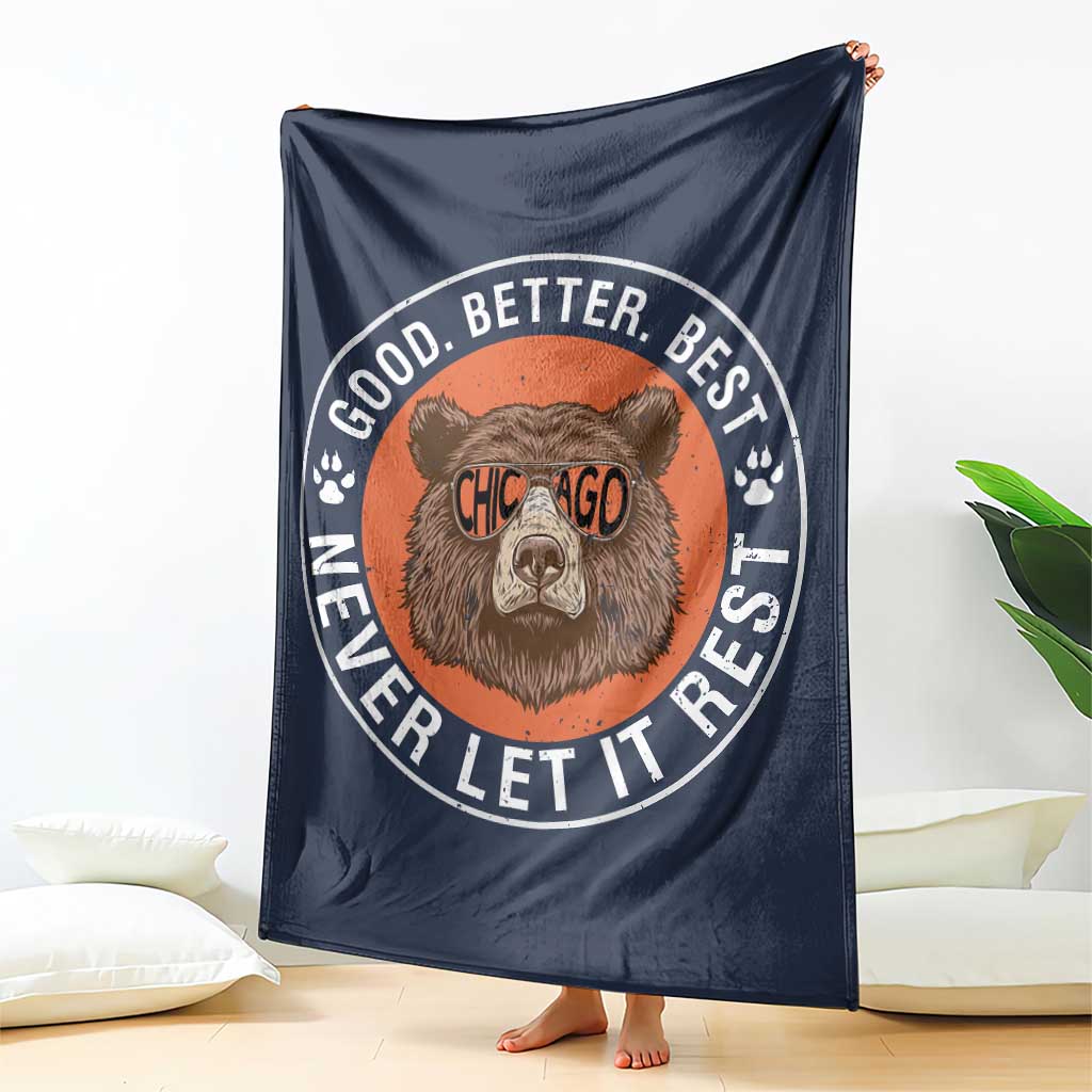 Good Better Best Retro Badge Throw Blanket Motivational CFB Never Let It Rest TS02 Print Your Wear