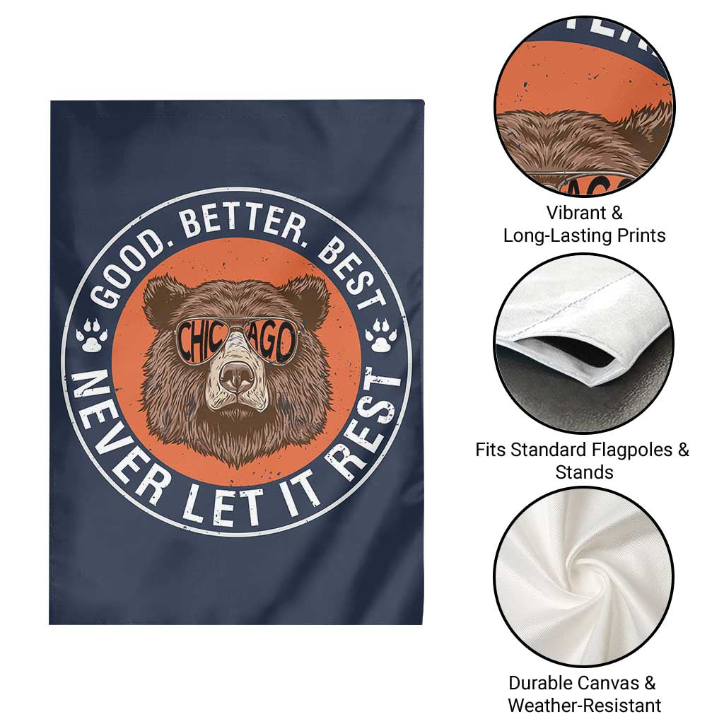 Good Better Best Retro Badge Garden Flag Motivational CFB Never Let It Rest TS02 Print Your Wear