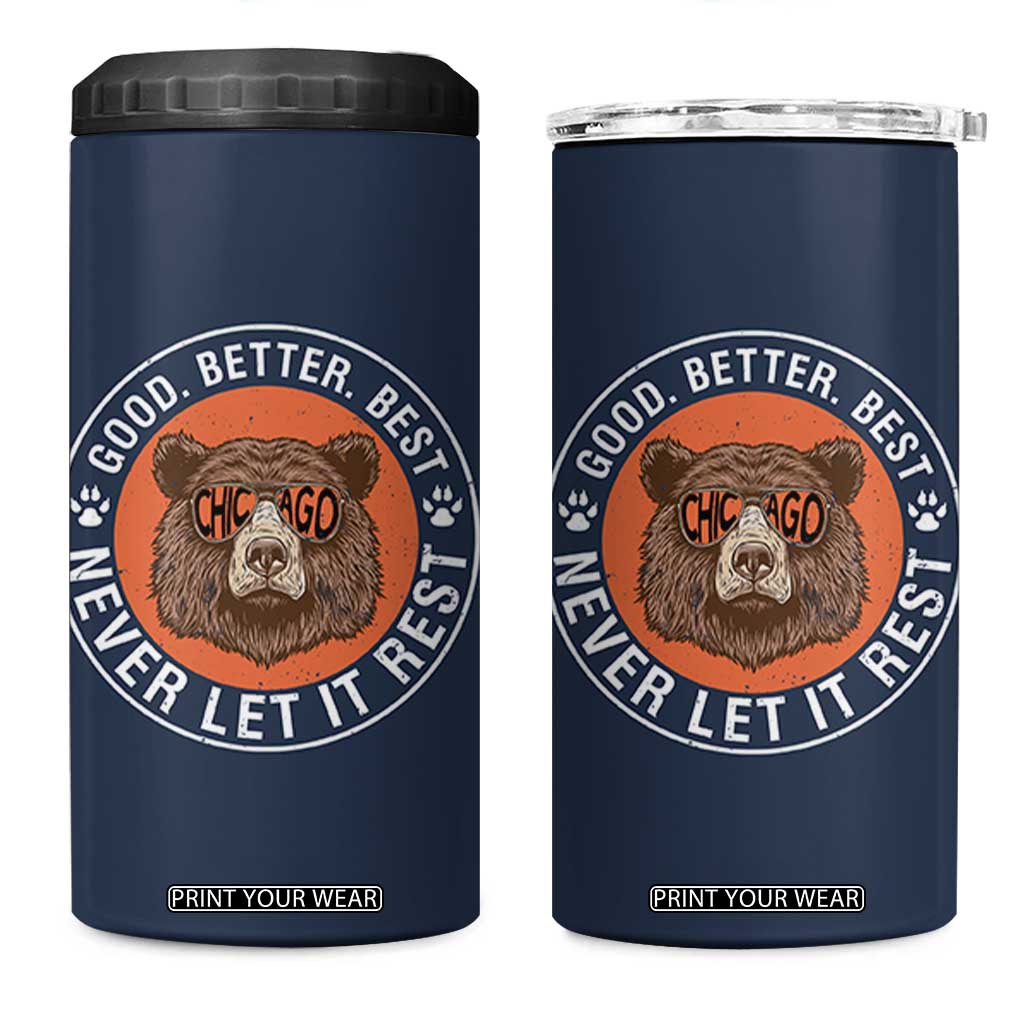 Good Better Best Retro Badge 4 in 1 Can Cooler Tumbler Motivational CFB Never Let It Rest TS02 One Size: 16 oz Navy Print Your Wear