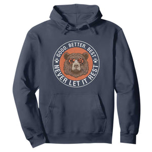 Good Better Best Retro Badge Hoodie Motivational CFB Never Let It Rest TS02 Navy Print Your Wear
