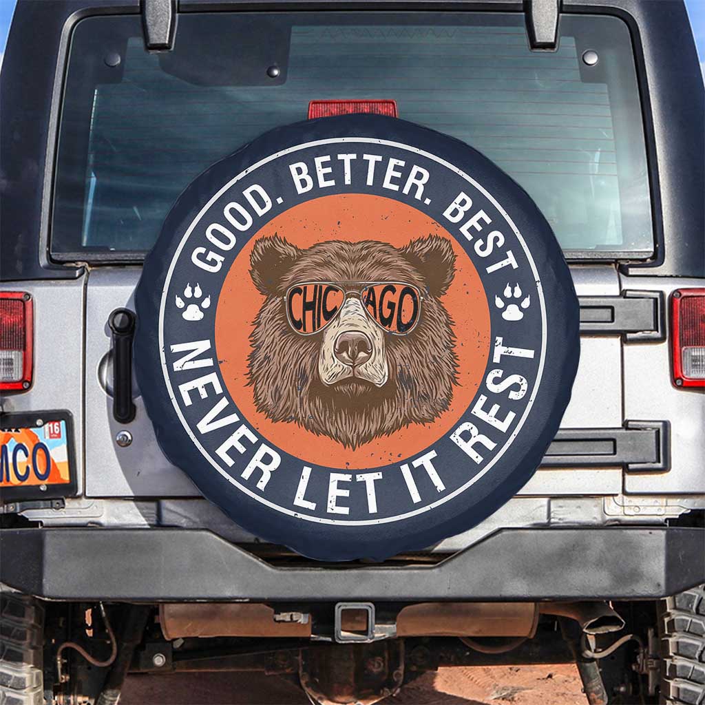 Good Better Best Retro Badge Spare Tire Cover Motivational CFB Never Let It Rest TS02 No hole Navy Print Your Wear