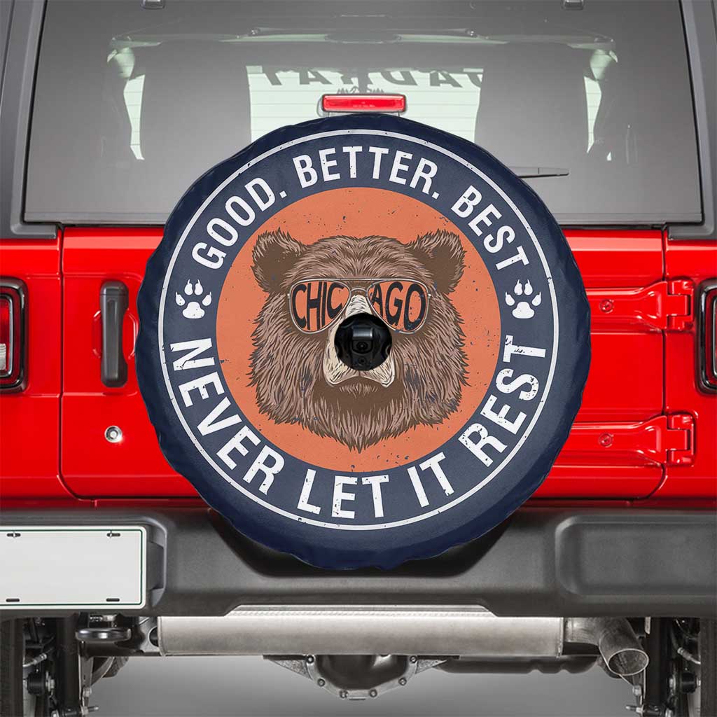 Good Better Best Retro Badge Spare Tire Cover Motivational CFB Never Let It Rest TS02 Navy Print Your Wear