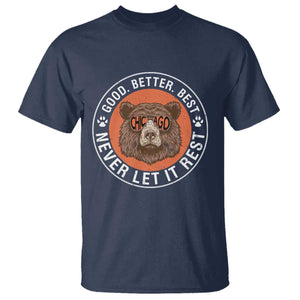 Good Better Best Retro Badge T Shirt Motivational CFB Never Let It Rest TS02 Navy Print Your Wear