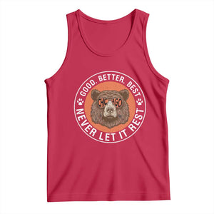Good Better Best Retro Badge Tank Top Motivational CFB Never Let It Rest TS02 Red Print Your Wear
