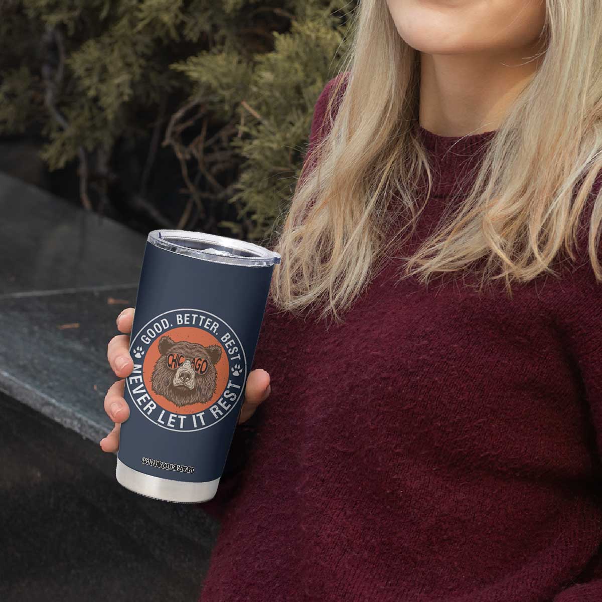 Good Better Best Retro Badge Tumbler Cup Motivational CFB Never Let It Rest TS02 Print Your Wear