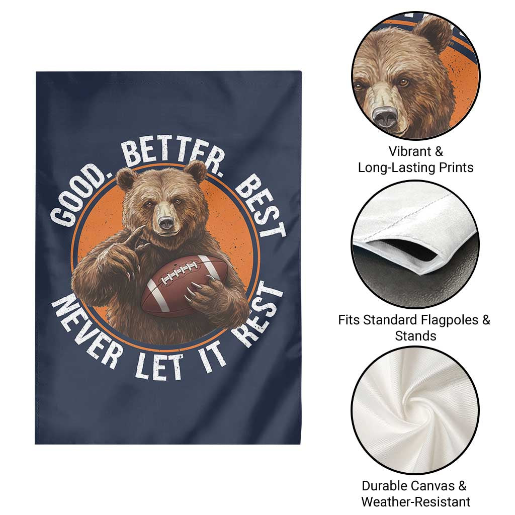 Good Better Best Retro Garden Flag Motivational CFB Never Let It Rest TS02 Print Your Wear