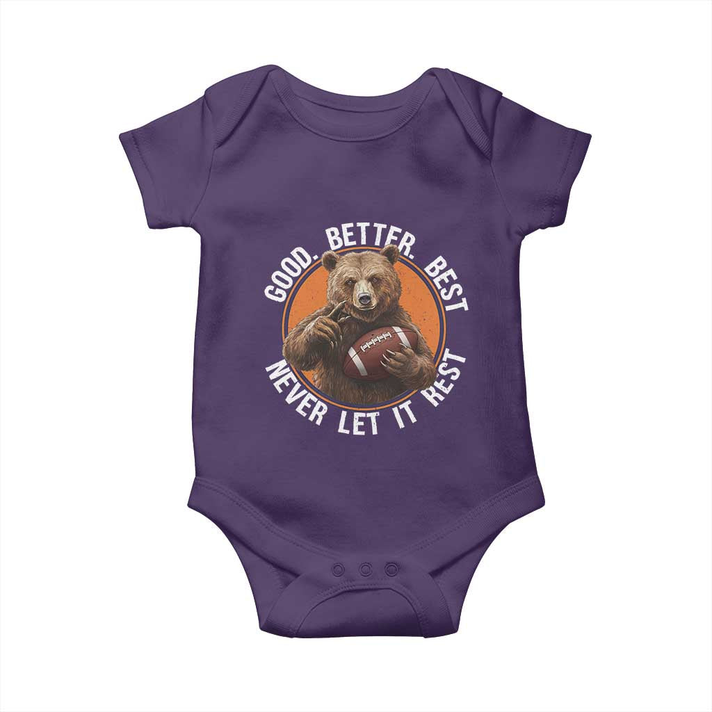 Good Better Best Retro Baby Onesie Motivational CFB Never Let It Rest TS02 Purple Print Your Wear