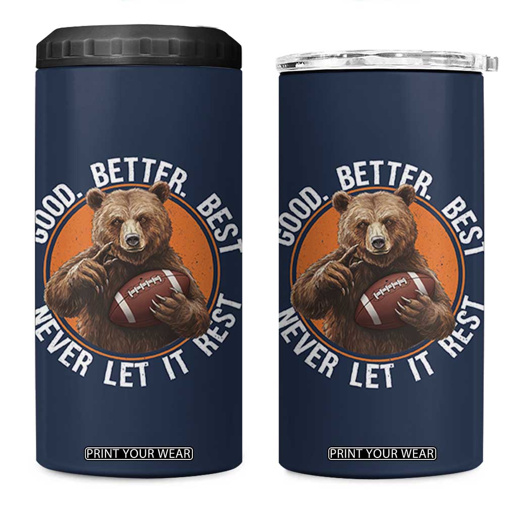 Good Better Best Retro 4 in 1 Can Cooler Tumbler Motivational CFB Never Let It Rest TS02 One Size: 16 oz Navy Print Your Wear