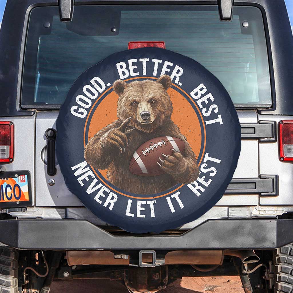 Good Better Best Retro Spare Tire Cover Motivational CFB Never Let It Rest TS02 No hole Navy Print Your Wear
