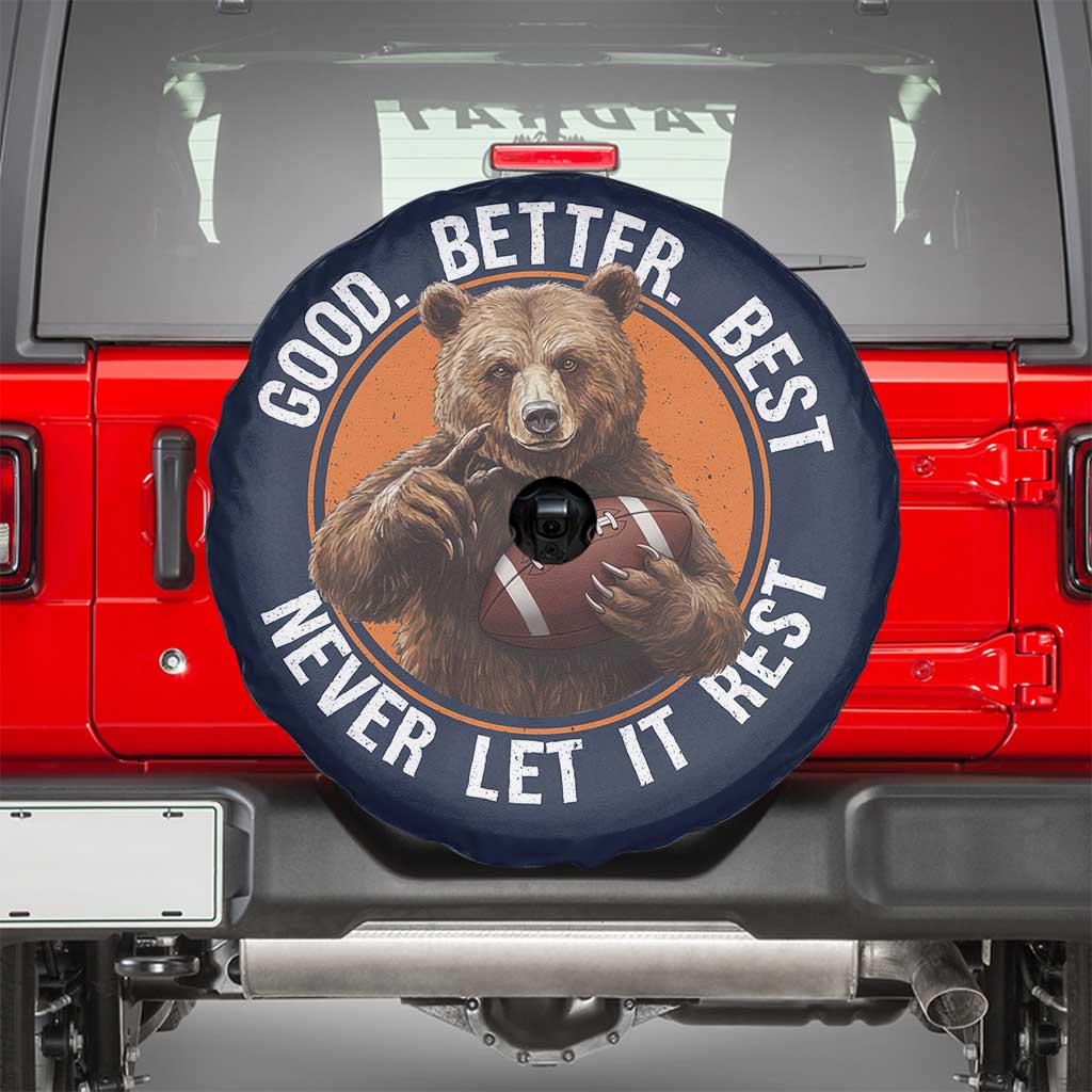 Good Better Best Retro Spare Tire Cover Motivational CFB Never Let It Rest TS02 Navy Print Your Wear
