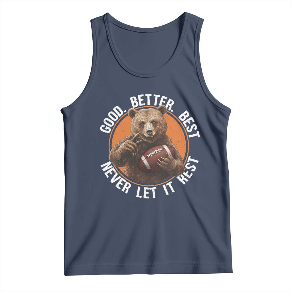 Good Better Best Retro Tank Top Motivational CFB Never Let It Rest TS02 Navy Print Your Wear