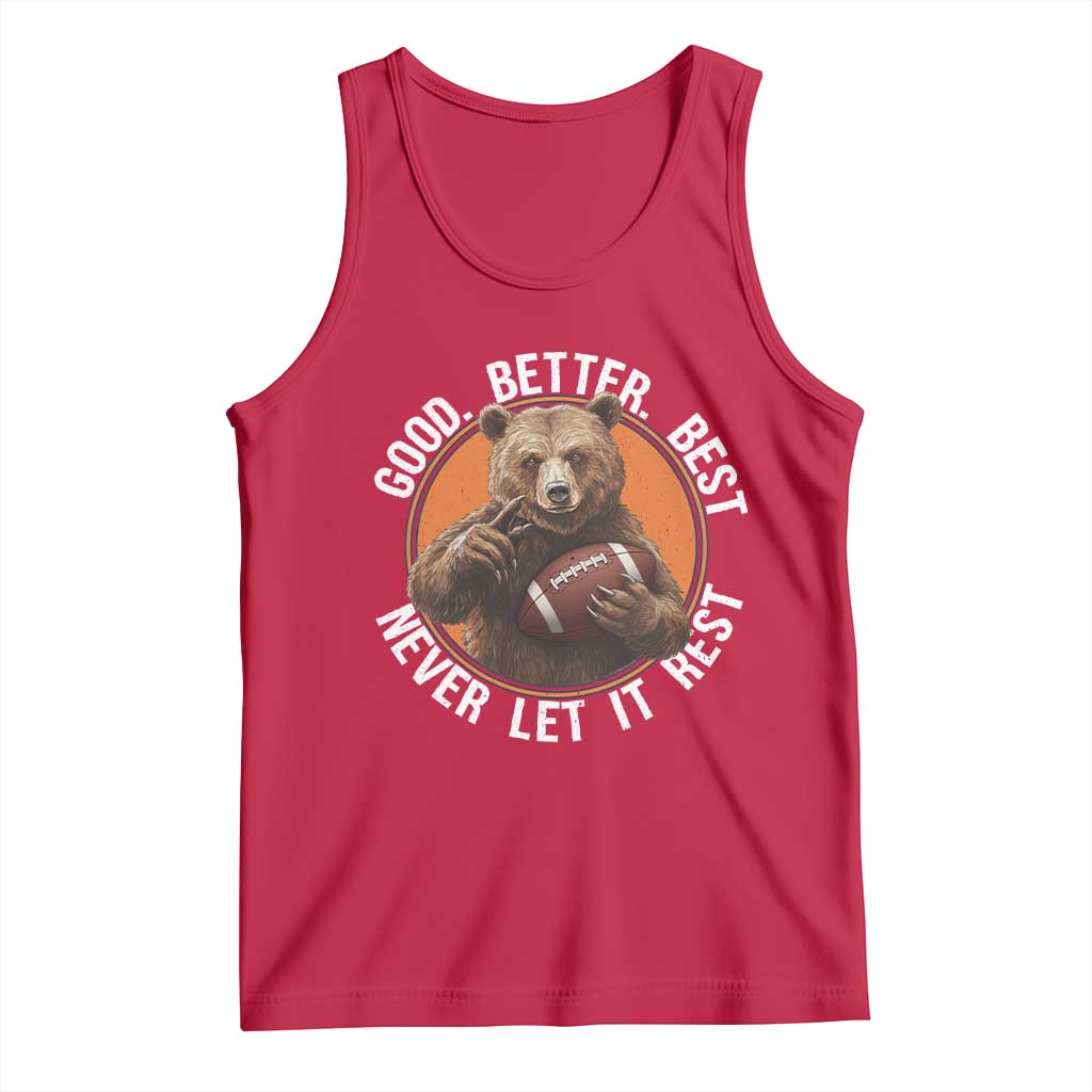 Good Better Best Retro Tank Top Motivational CFB Never Let It Rest TS02 Red Print Your Wear