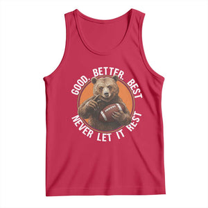 Good Better Best Retro Tank Top Motivational CFB Never Let It Rest TS02 Red Print Your Wear