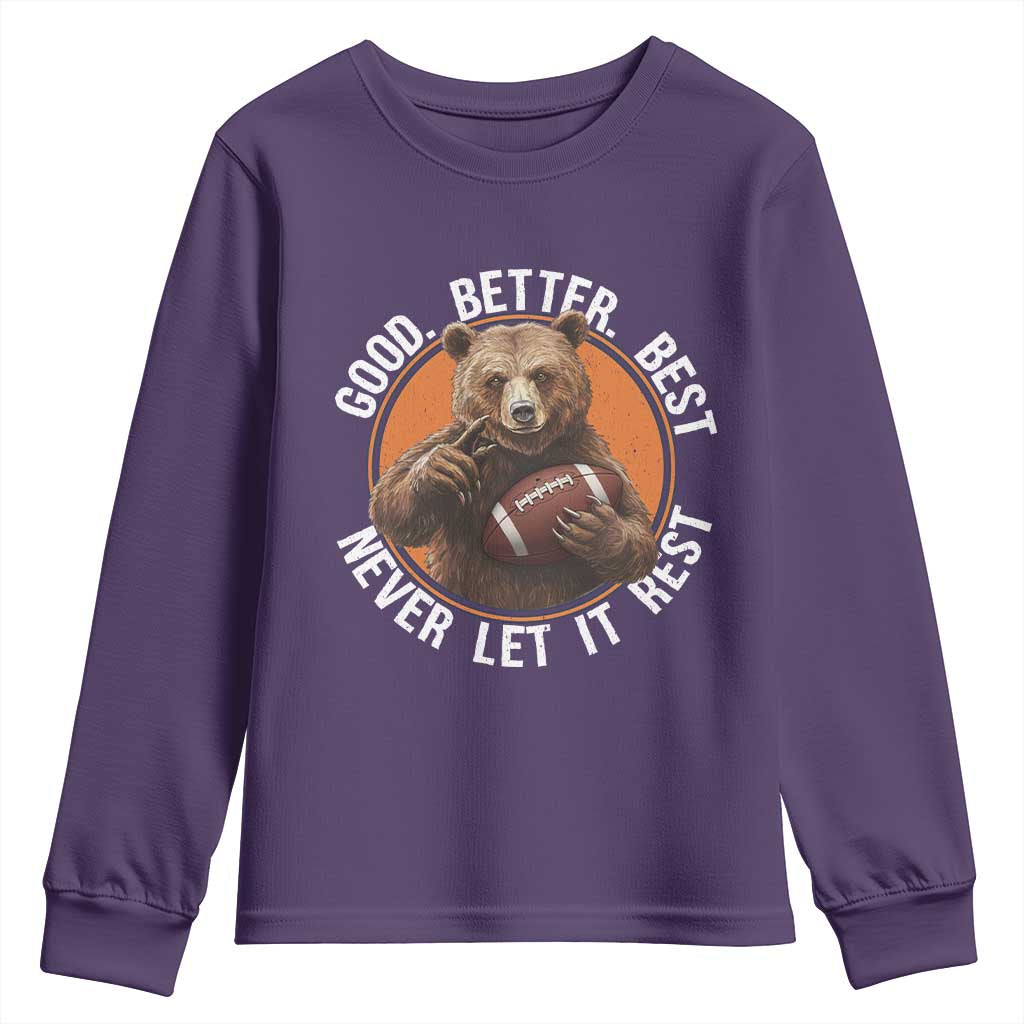 Good Better Best Retro Youth Sweatshirt Motivational CFB Never Let It Rest TS02 Purple Print Your Wear