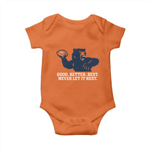 Good Better Best Motivational CFB Baby Onesie Never Let It Rest TS02 Orange Print Your Wear