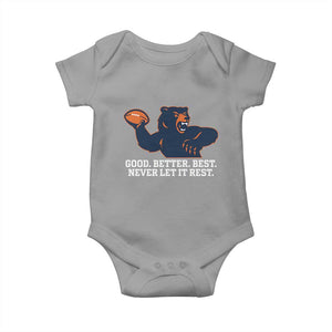 Good Better Best Motivational CFB Baby Onesie Never Let It Rest TS02 Sport Gray Print Your Wear