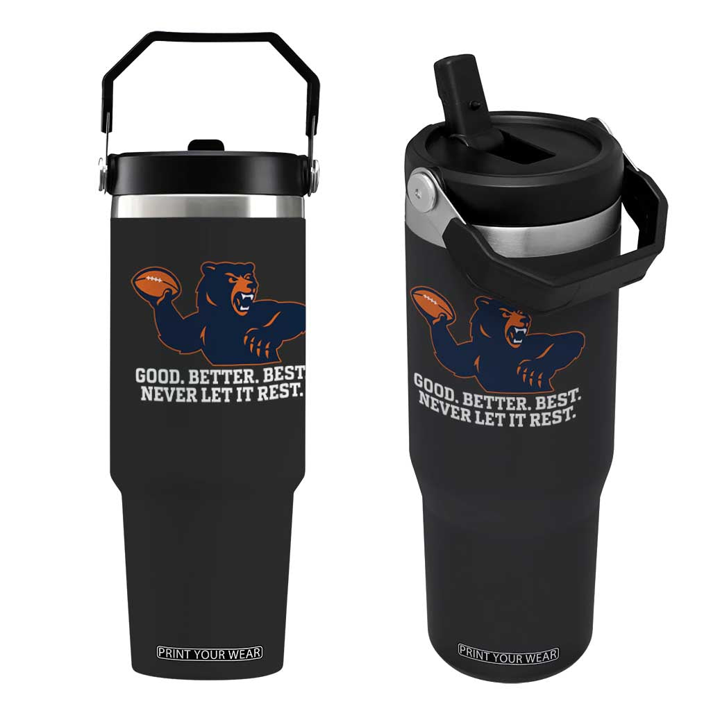 Good Better Best Motivational CFB Flip Straw Tumbler Never Let It Rest TS02 One Size: 30 oz Black Print Your Wear