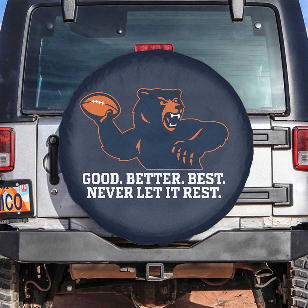Good Better Best Motivational CFB Spare Tire Cover Never Let It Rest TS02 No hole Navy Print Your Wear