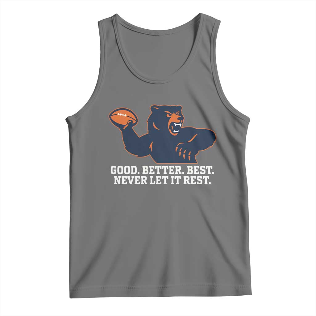 Good Better Best Motivational CFB Tank Top Never Let It Rest TS02 Black Heather Print Your Wear