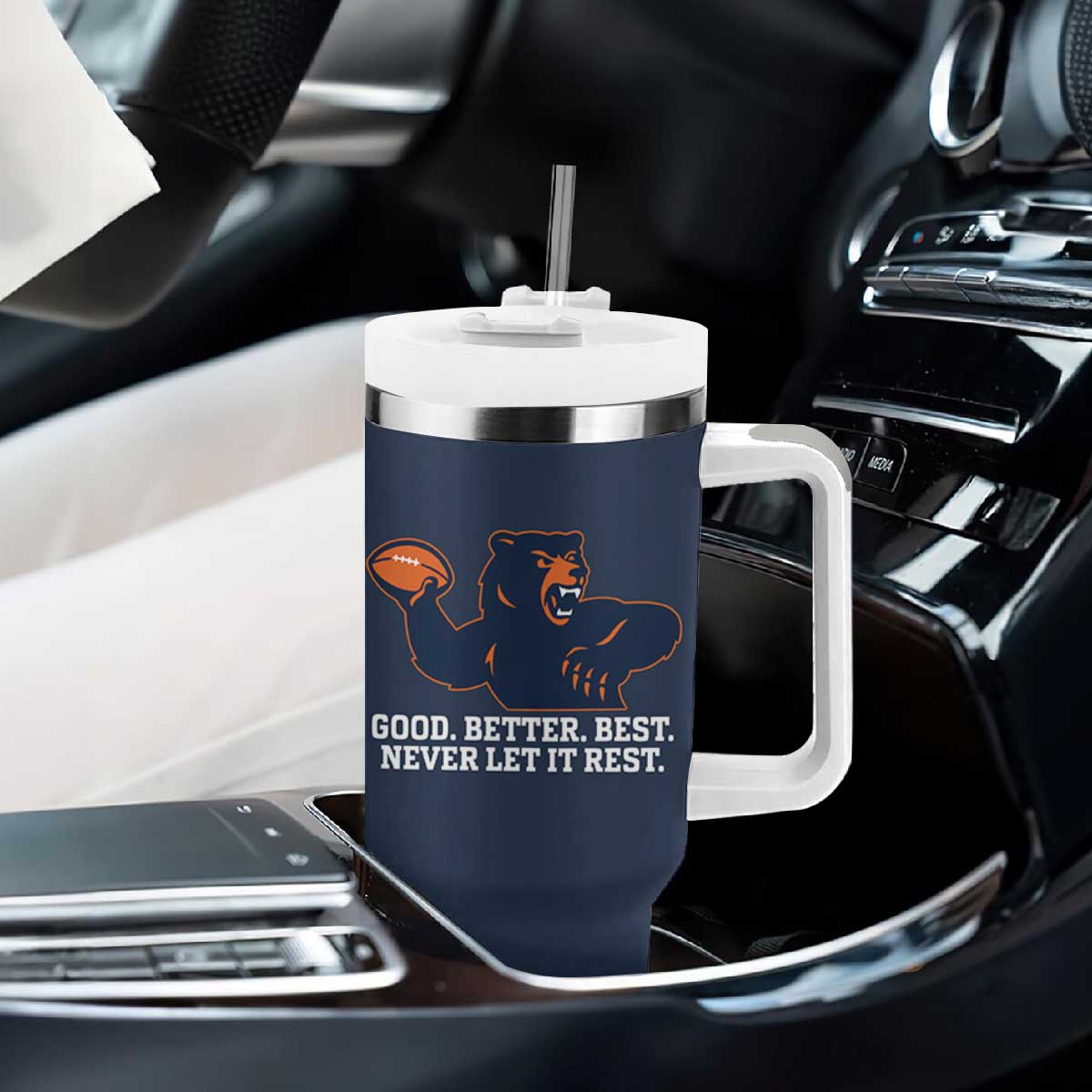 Good Better Best Motivational CFB Tumbler With Handle Never Let It Rest TS02 Print Your Wear