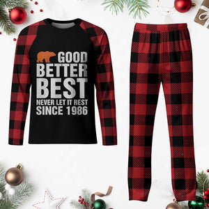 Good Better Best Since 1986 Plaid Pajama Set Never Let It Rest Motivational CFB TS02 Buffalo Plaid Print Your Wear