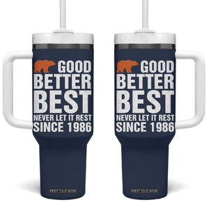 Good Better Best Since 1986 Tumbler With Handle Never Let It Rest Motivational CFB TS02 One Size: 40 oz Navy Print Your Wear