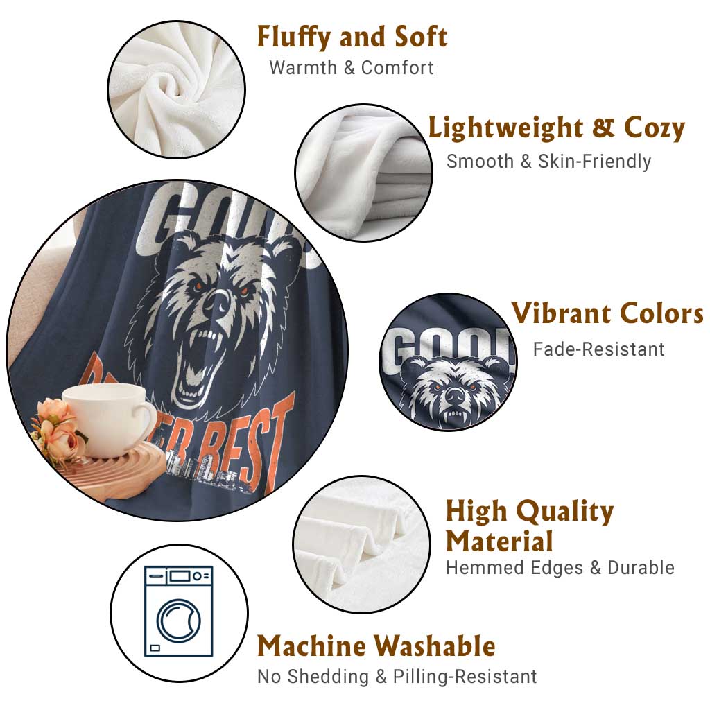Good Better Best Graphic Throw Blanket Motivational Sports Fan Chicago Skyline TS02 Print Your Wear