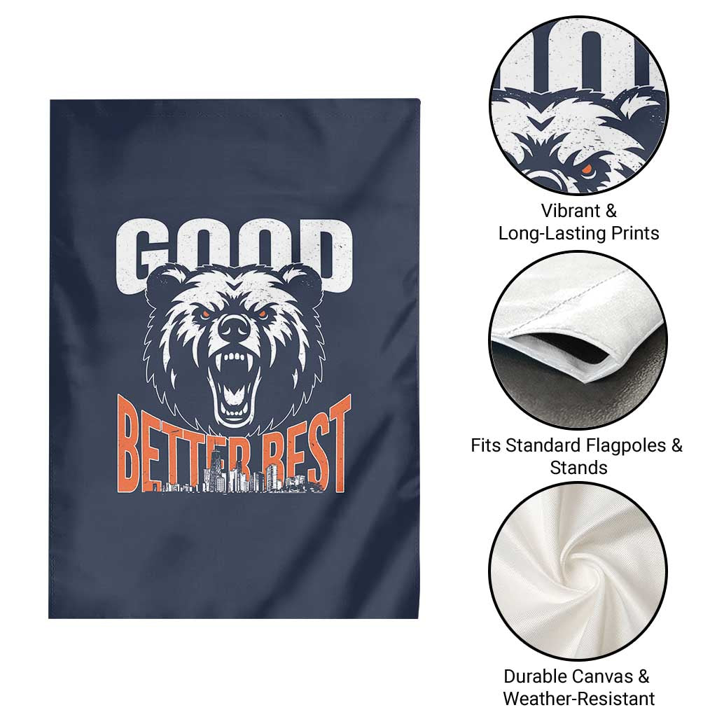 Good Better Best Graphic Garden Flag Motivational Sports Fan Chicago Skyline TS02 Print Your Wear