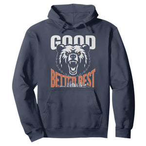 Good Better Best Graphic Hoodie Motivational Sports Fan Chicago Skyline TS02 Navy Print Your Wear