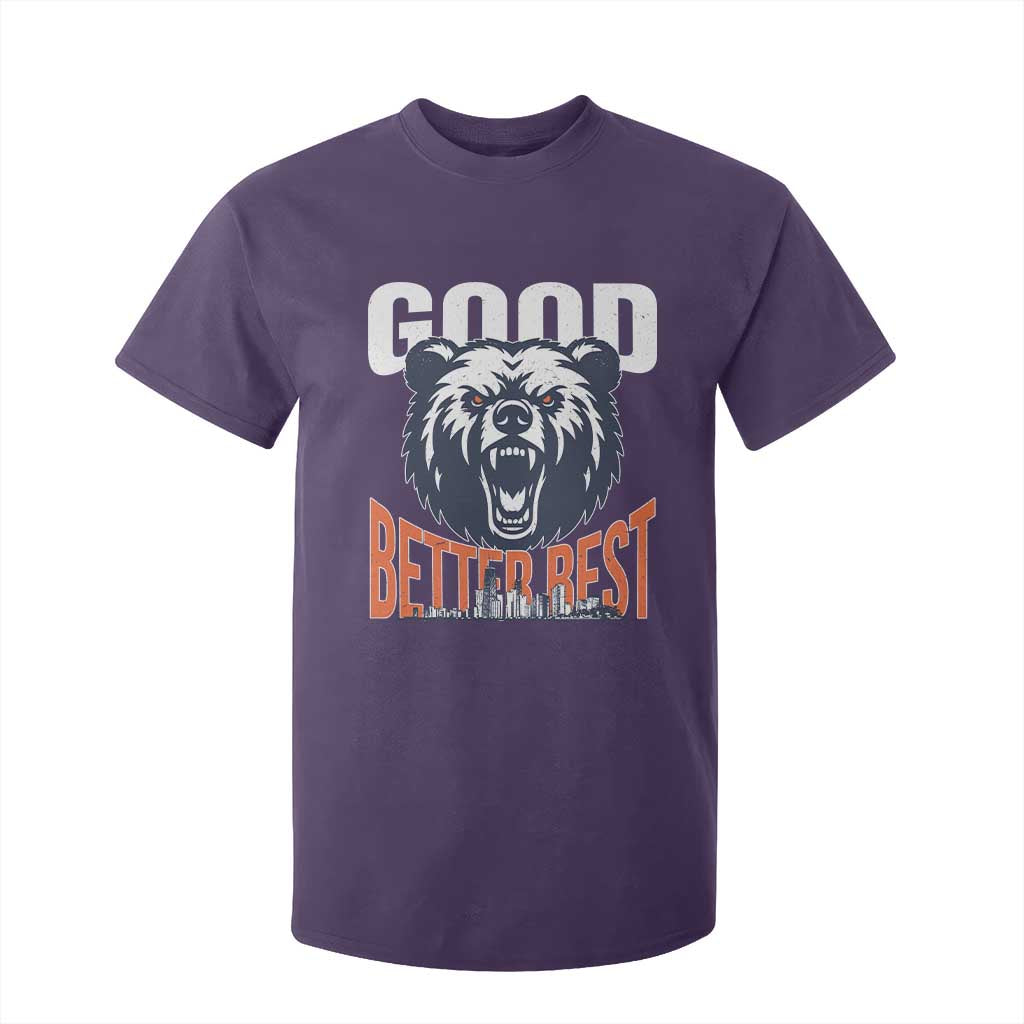 Good Better Best Graphic T Shirt For Kid Motivational Sports Fan Chicago Skyline TS02 Purple Print Your Wear