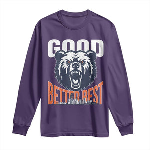 Good Better Best Graphic Long Sleeve Shirt Motivational Sports Fan Chicago Skyline TS02 Purple Print Your Wear