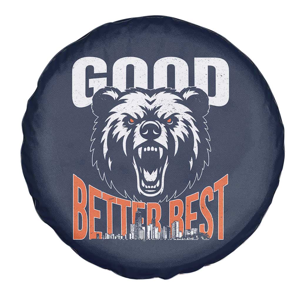 Good Better Best Graphic Spare Tire Cover Motivational Sports Fan Chicago Skyline TS02 Print Your Wear