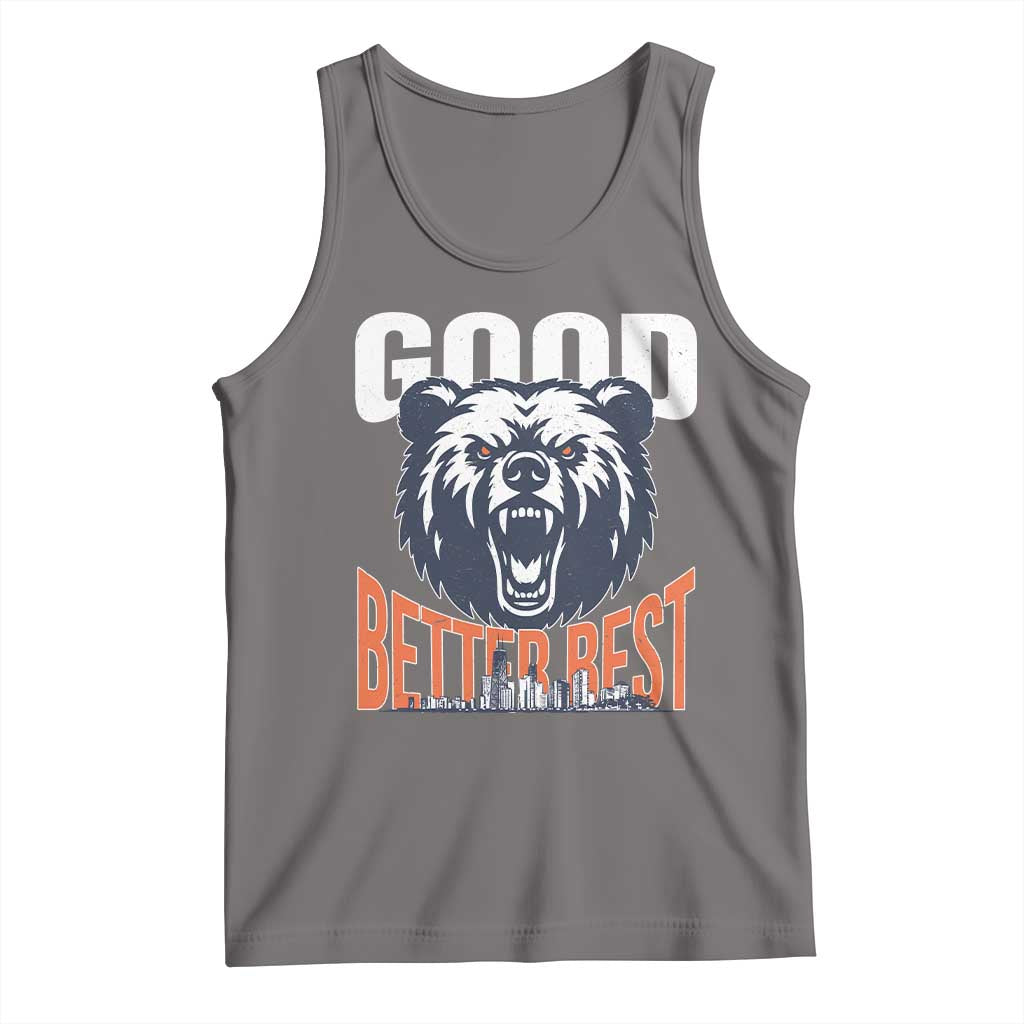 Good Better Best Graphic Tank Top Motivational Sports Fan Chicago Skyline TS02 Deep Heather Print Your Wear
