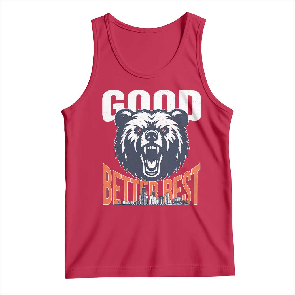 Good Better Best Graphic Tank Top Motivational Sports Fan Chicago Skyline TS02 Red Print Your Wear