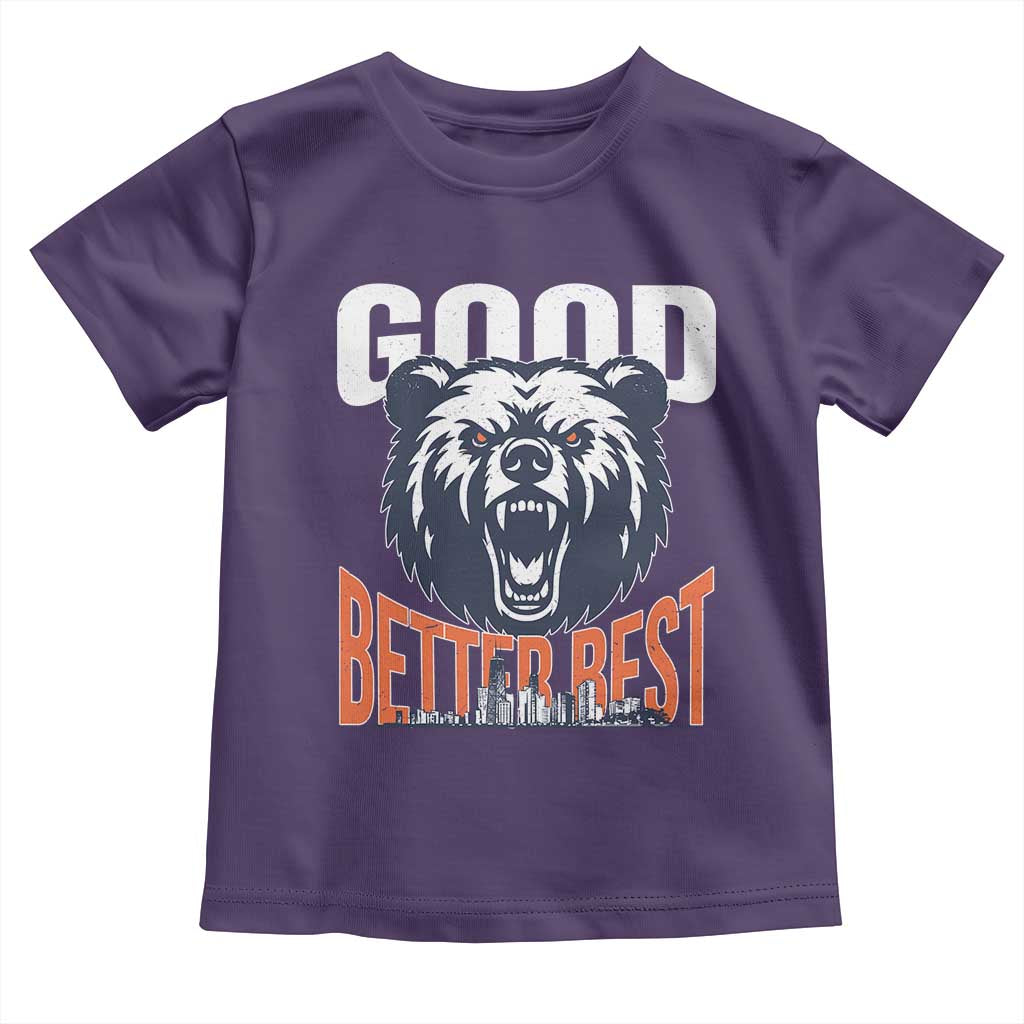 Good Better Best Graphic Toddler T Shirt Motivational Sports Fan Chicago Skyline TS02 Purple Print Your Wear