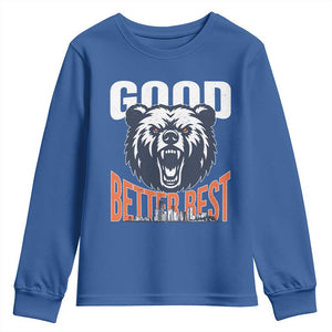 Good Better Best Graphic Youth Sweatshirt Motivational Sports Fan Chicago Skyline TS02 Royal Blue Print Your Wear